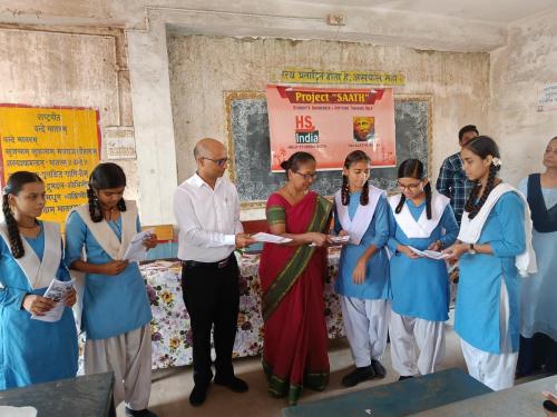 Career Pustika distribution at Govt. Girls School,Takiyapara Durg